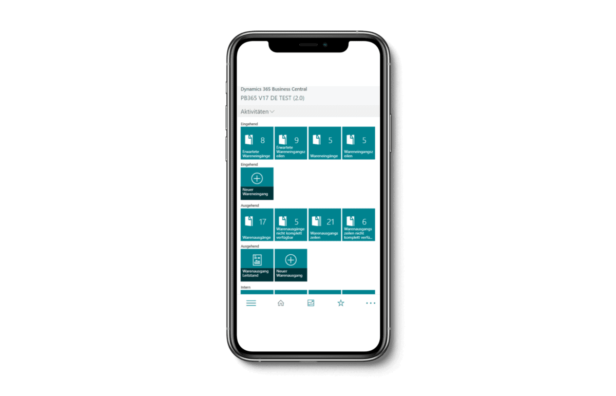 Screenshot Business Central Smartphone