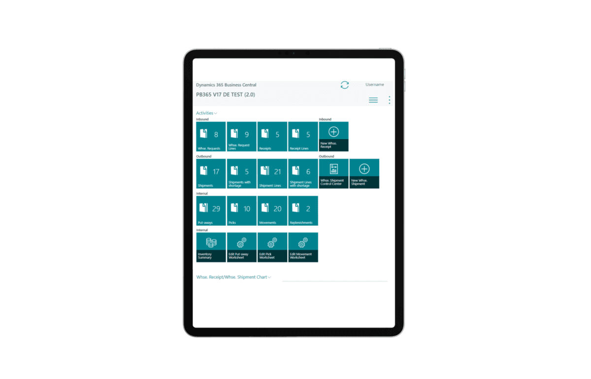 Screenshot Business Central Tablet