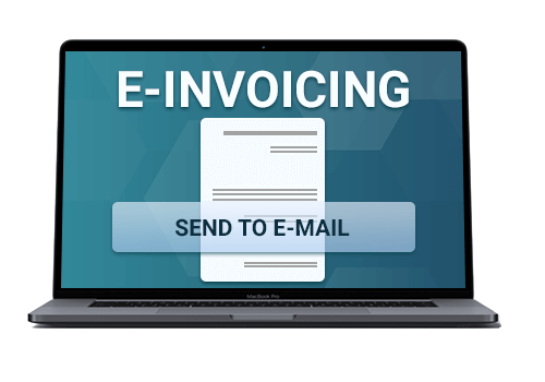 E-Invoice auf Laptopbildschirm