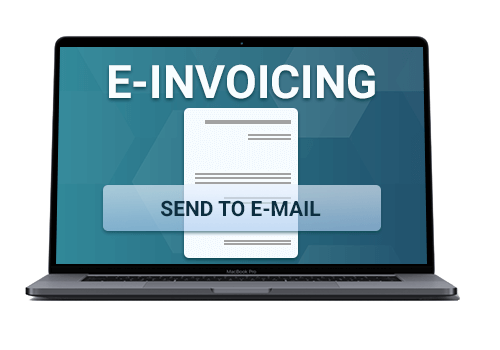 E-invoice on a laptop screen