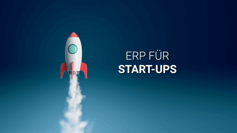ERP für Start-ups Headerbild mit startender Rakete