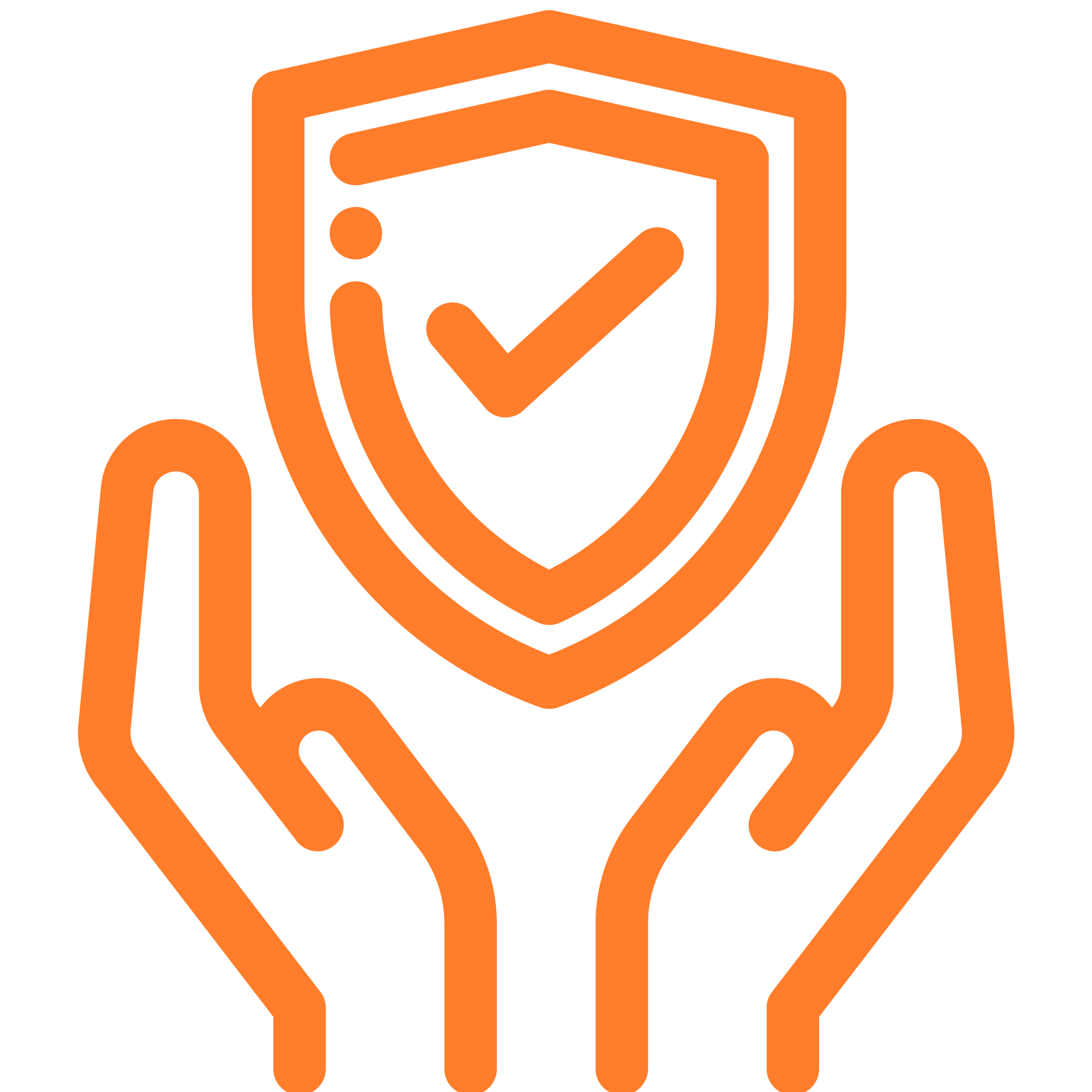Icon Hände mit Schutzschild
