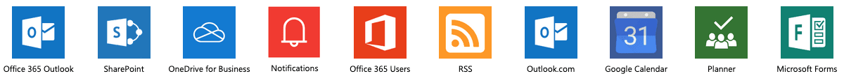 Icons of important Power Platform connectors