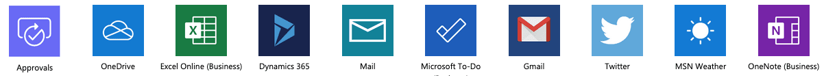 Icons of important Power Platform connectors