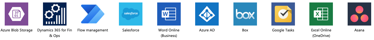 Icons of important Power Platform connectors