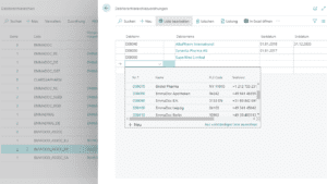 Screenshot der Debitorenhierarchie Zuordnung aus Trade App