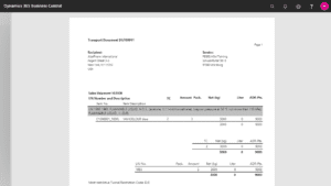 Screenshot Transport Document aus Hazardous Substances Management App