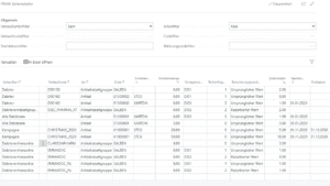 Screenshot der Zeilenrabatte aus Trade App