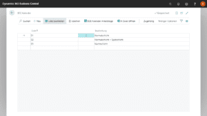 Screenshot BDE Kalender aus Plant Data Acquisition App