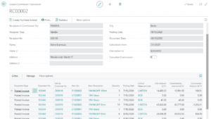 Screenshot of issues commission calculation out of trade app