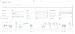 Screenshot of a manufacturing specification header out of the Scale Integration App