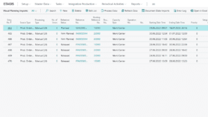 Screenshots of Visual Planning Imports