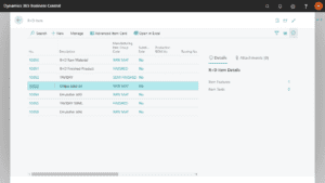 Screenshot of single items out of Research and Development App