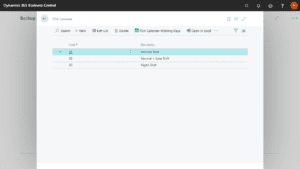 Screnshot of Plant Data Acquisition calendar