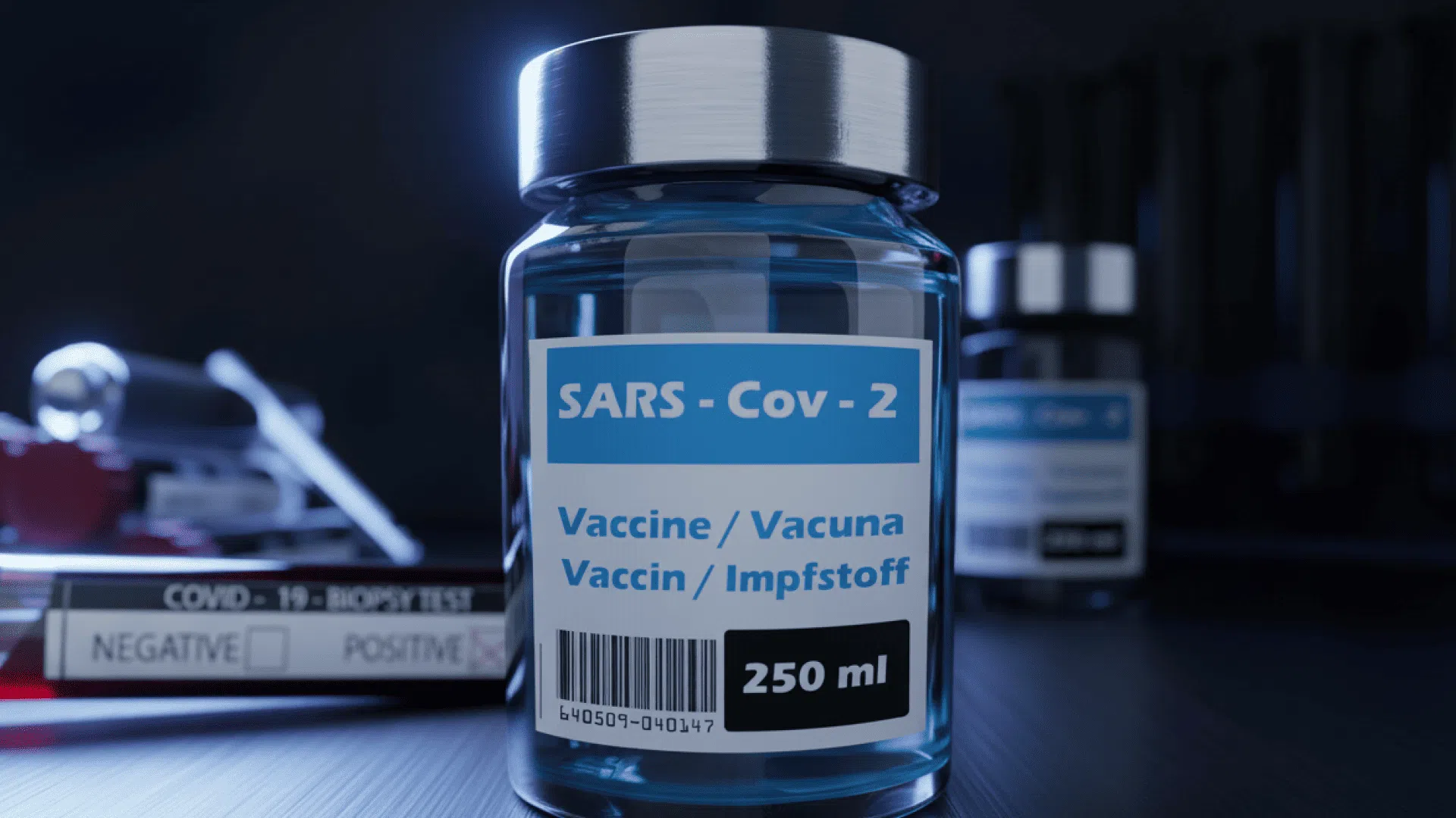 SARS-Cov-2 Impfstoff mit Pharmazentralnummer im Labor.