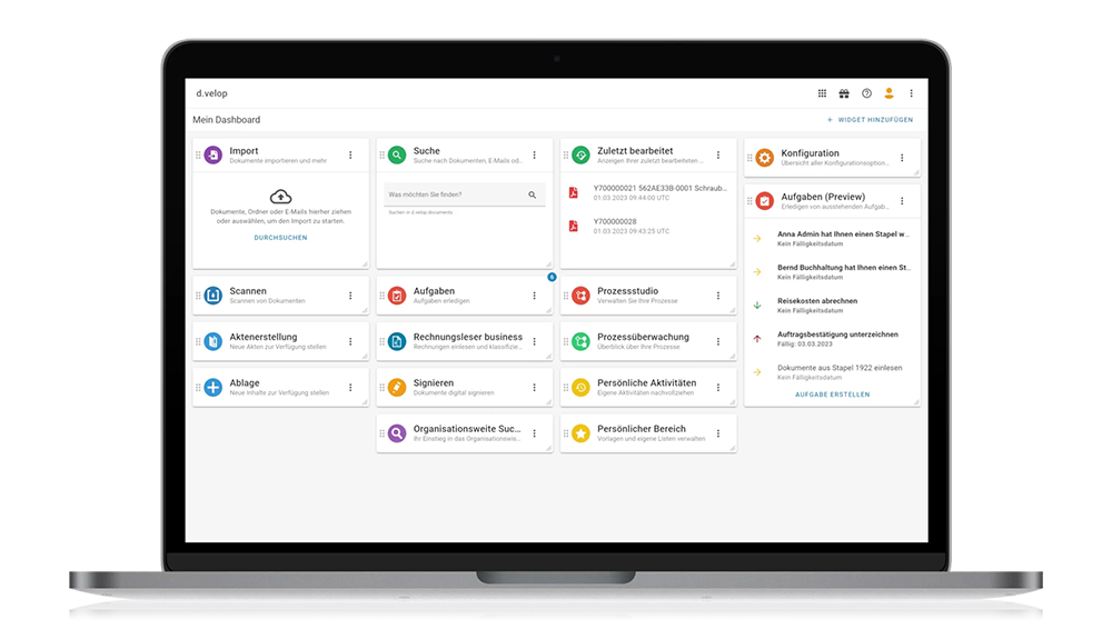 d.velop documents Mein Dashboard