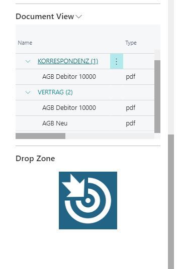 Document view with PDFs and a drop zone icon.