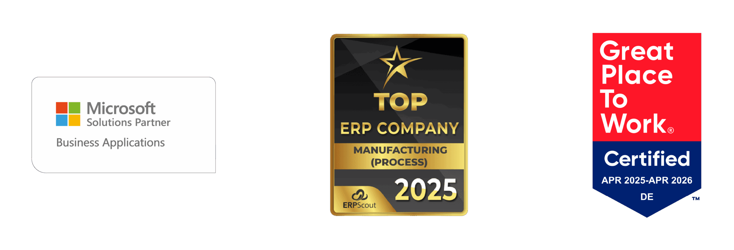 Yaveon Awards: Microsoft Partner, Top ERP process manufacturing industry and Great place to work