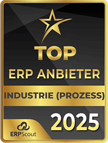 Goldene Auszeichnung für Top ERP Anbieter 2025 im Prozessindustrie-Bereich.