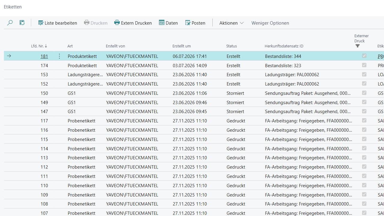 Performance, Monitoring und Erweiterbarkeit für Etikettendruckprozesse in Microsoft Business Central
