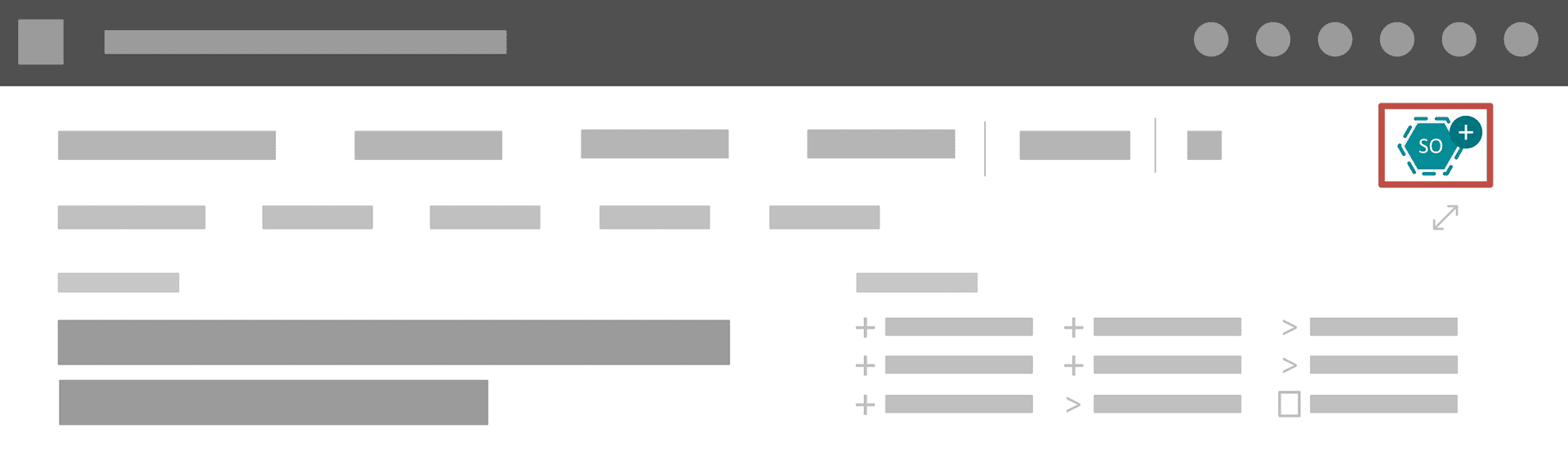 Benutzeroberfläche mit Menüs und Stack Overflow Icon.