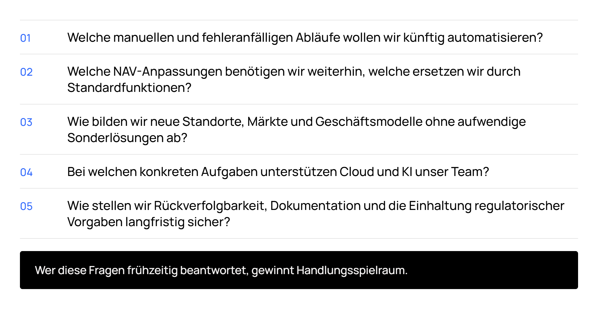 Infografik Strategiefragen beim Switch von NAV