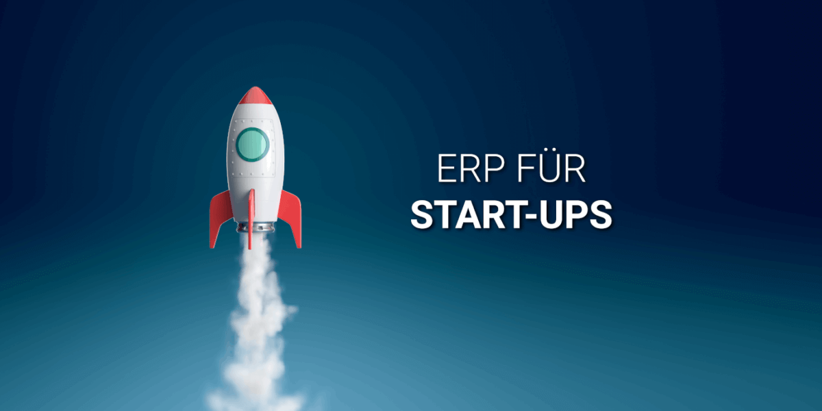 ERP für Start-ups Headerbild mit startender Rakete